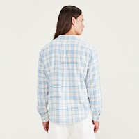 Camisa Dockers Cuadros Celeste y Hueso